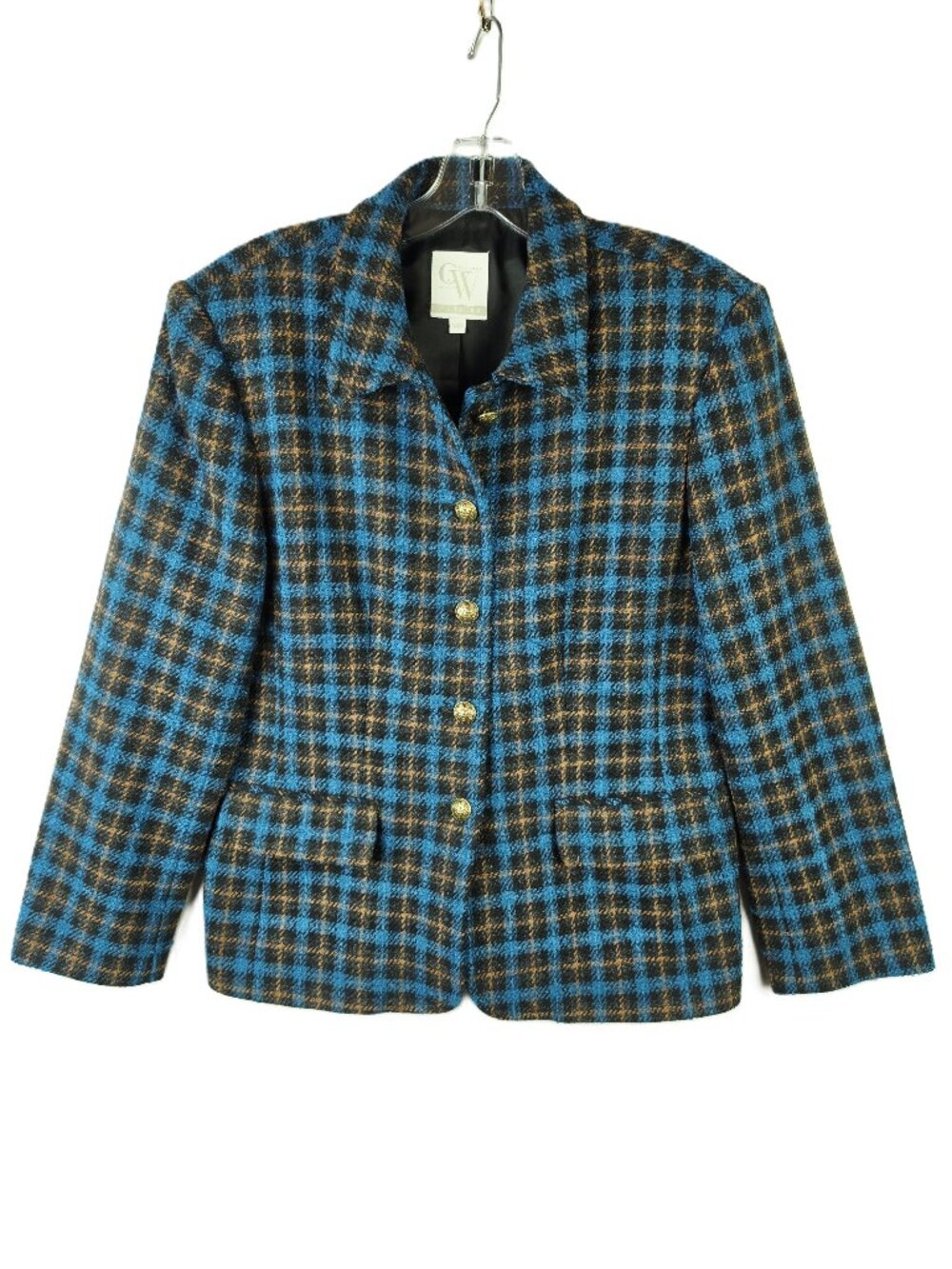 Vintage Clifford &Wills Wool Blazer Plaid Tweed size 14P Classic Preppy Academia